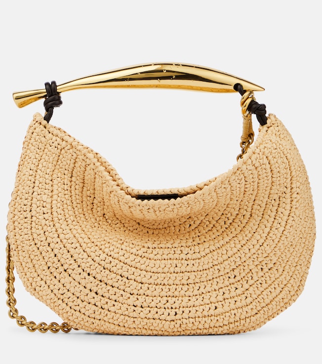 Sardine Chain raffia-effect tote bag