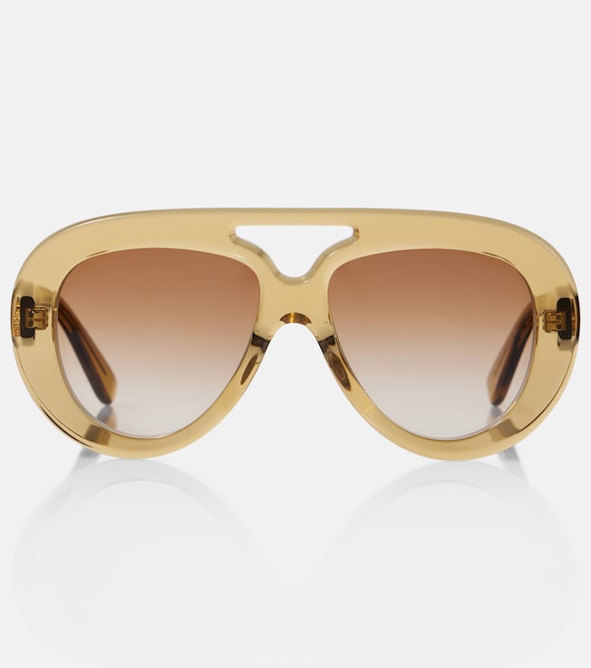 Curvy aviator sunglasses