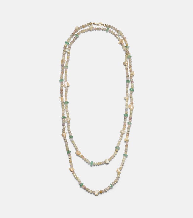 Beaded necklace with gemstones