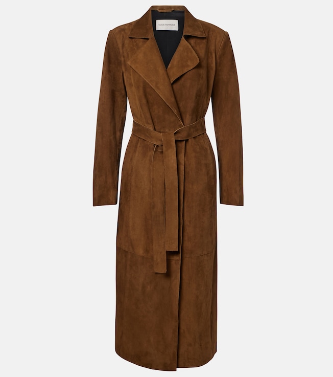 Winona belted suede wrap coat
