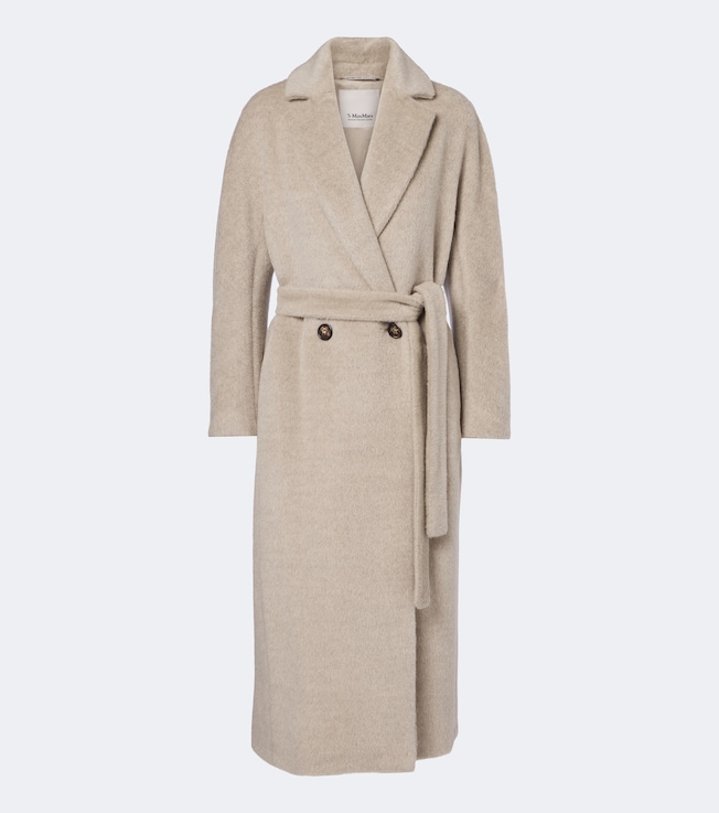 Alpaca and wool wrap coat