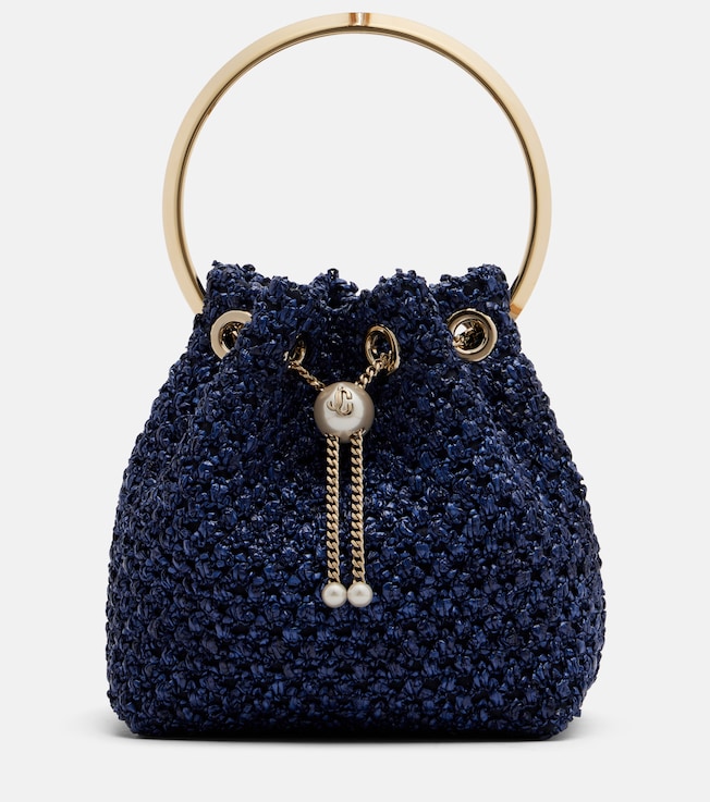 Bon Bon Small raffia-effect bucket bag