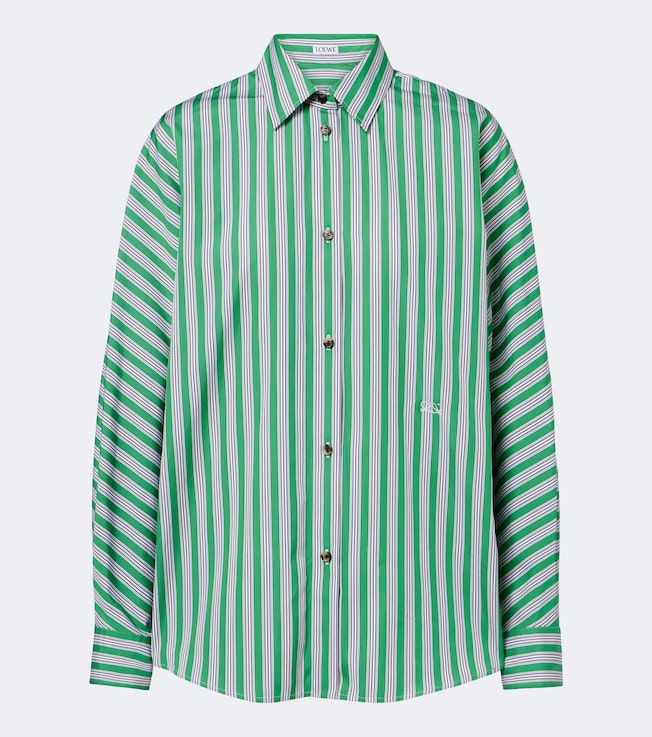 Double L striped cotton poplin shirt