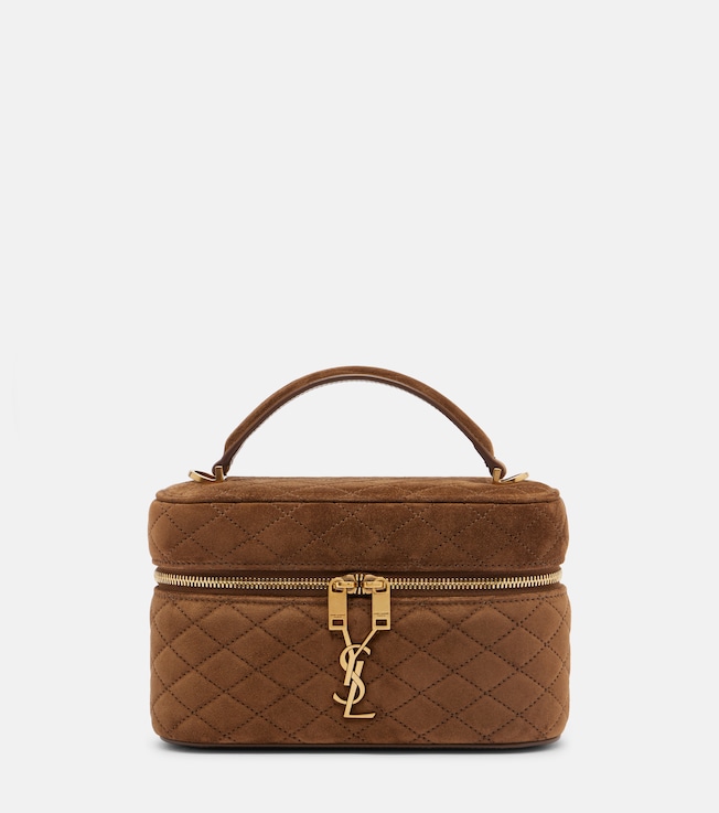 Gaby Mini quilted suede vanity bag