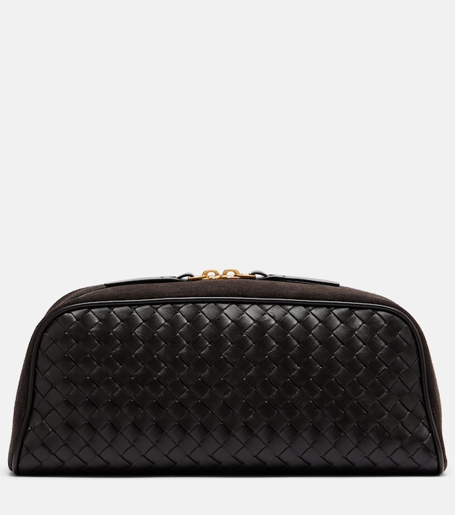 Intrecciato leather clutch