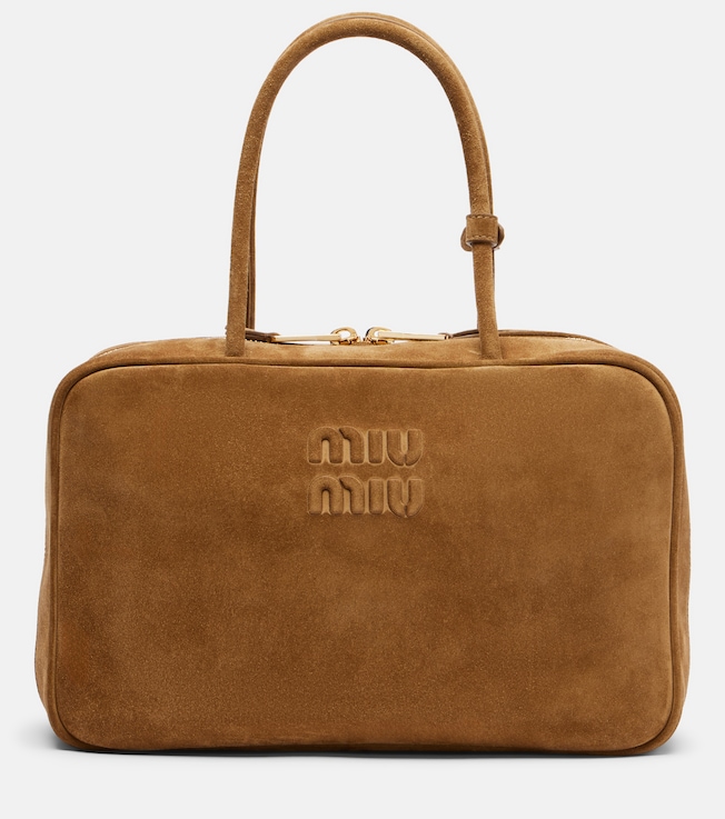 Beau Large suede top-handle bag