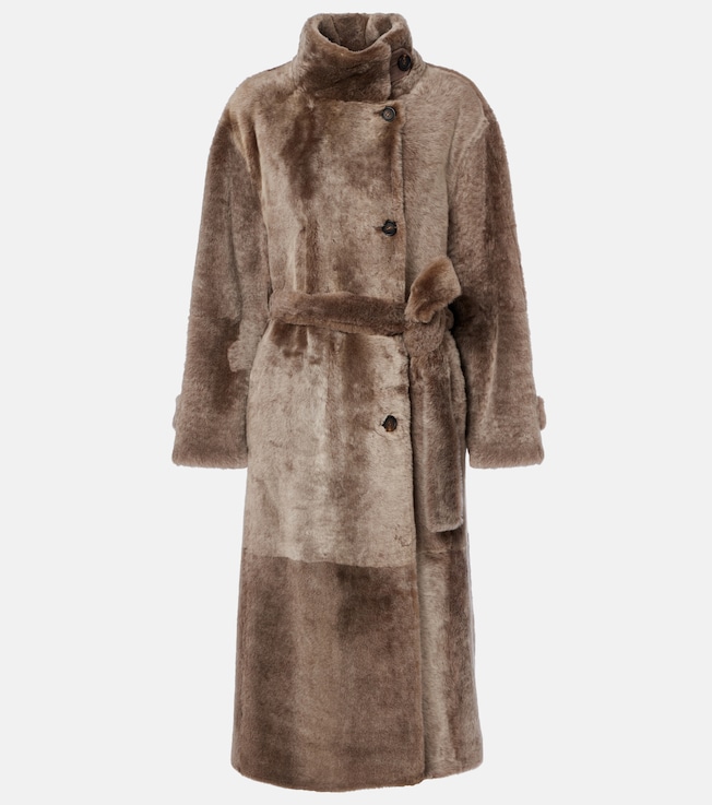 Shearling wrap coat