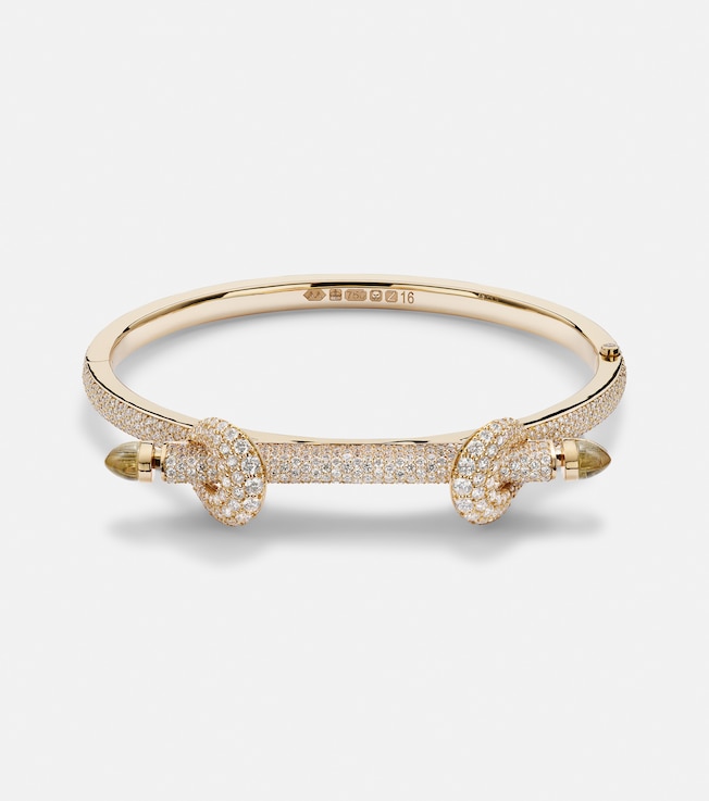 Chakra Icon 18kt gold bracelet with diamonds and quartz
