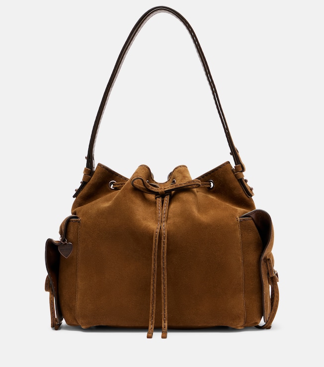Suede bucket bag