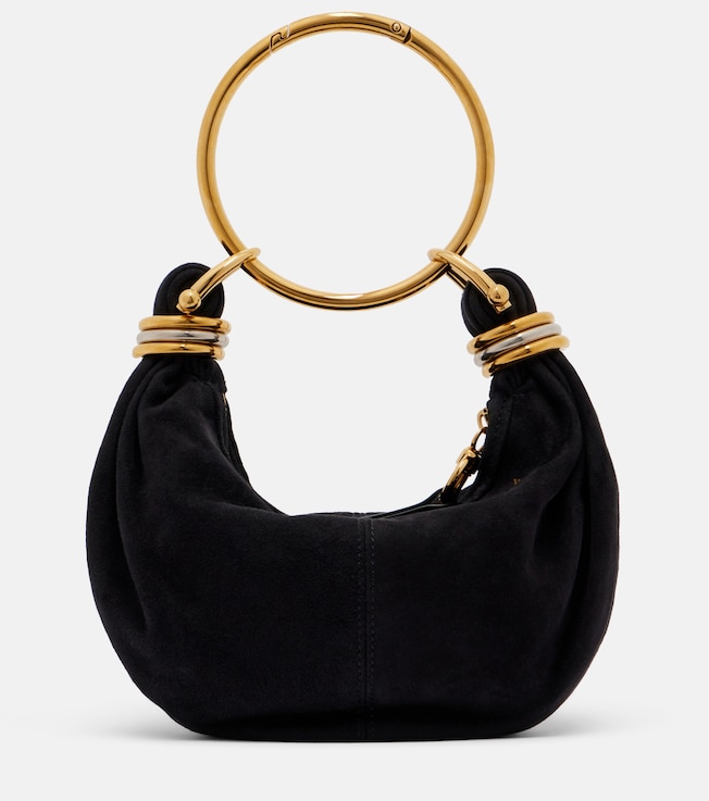 Bracelet Small suede top-handle bag