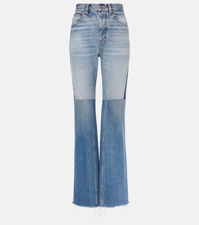 Patchwork flared jeans
