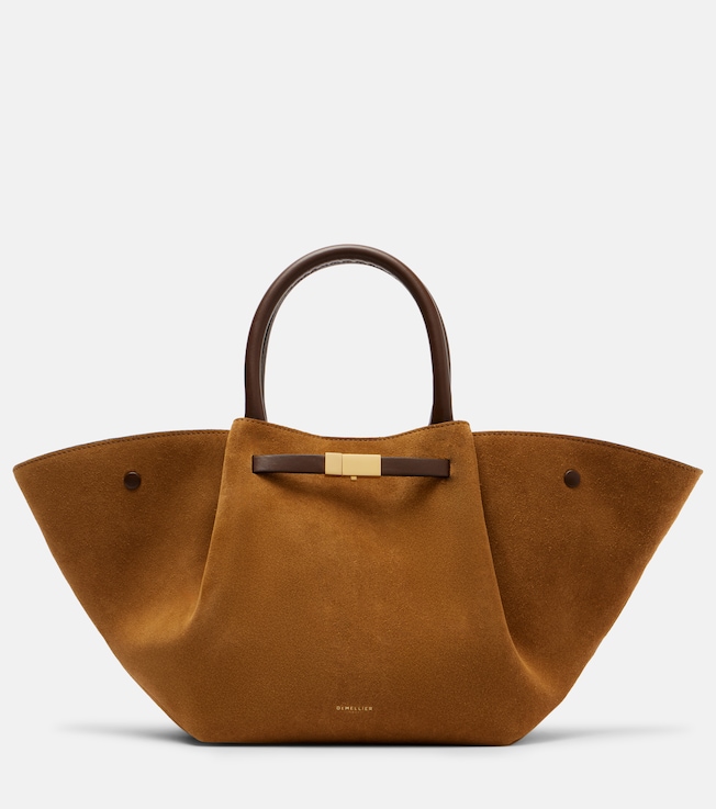 New York Midi suede tote bag
