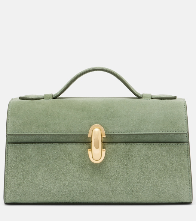 Symmetry Pochette Small suede top-handle bag