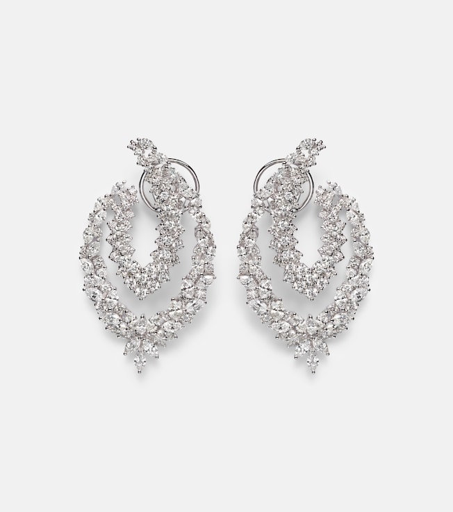 Y-Couture 18kt white gold drop earrings with diamonds