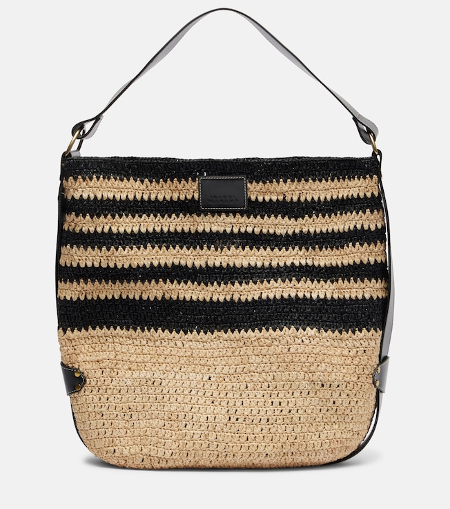 Bayia striped raffia shoulder bag
