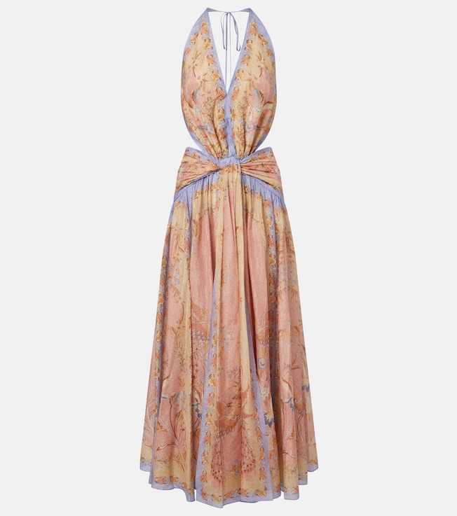 Indra cotton and silk-blend maxi dress