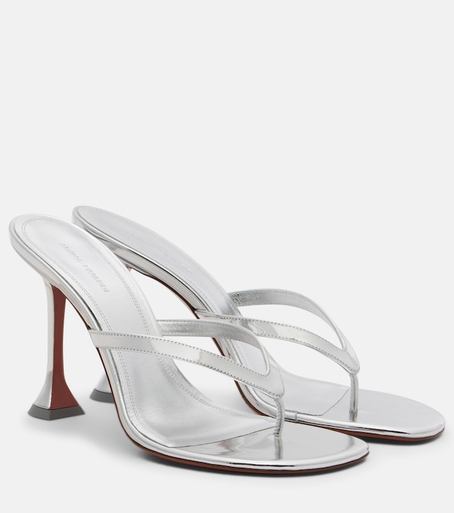 Juliette mirrored leather thong sandals