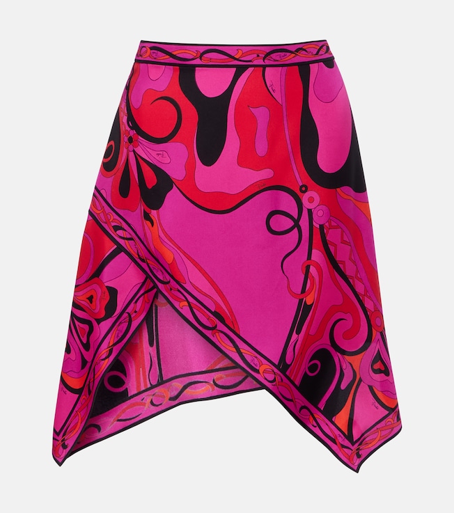 Orchidee silk twill miniskirt