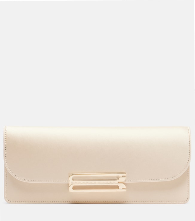 Dorian East-West satin clutch