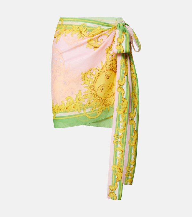 Cotton and silk voile beach cover-up