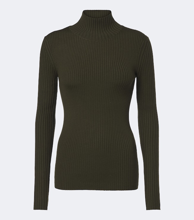 Ribbed-knit wool-blend sweater