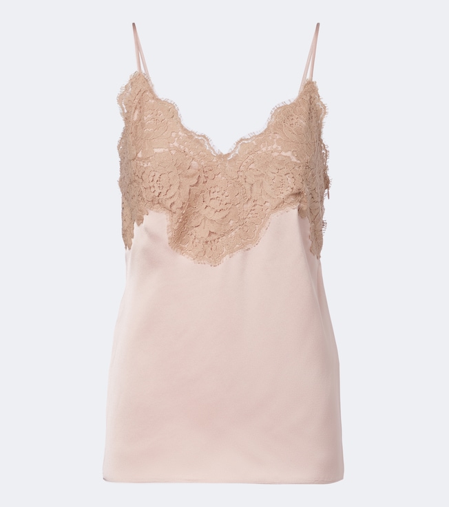 Lace-trimmed cady camisole