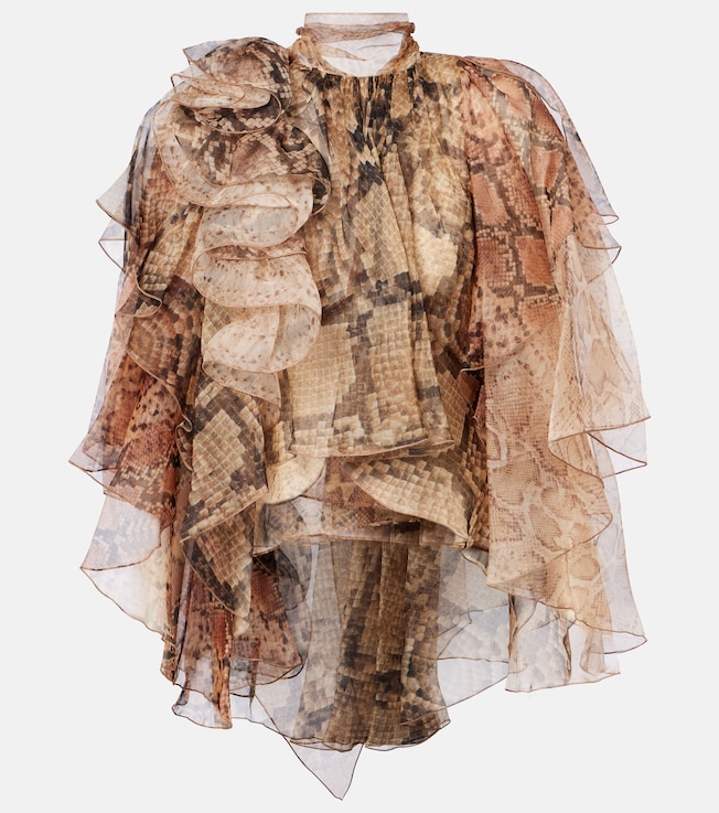Memento ruffled silk blouse