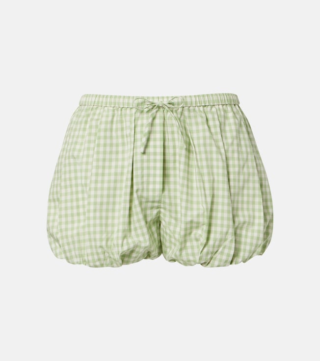 Gingham cotton-blend shorts