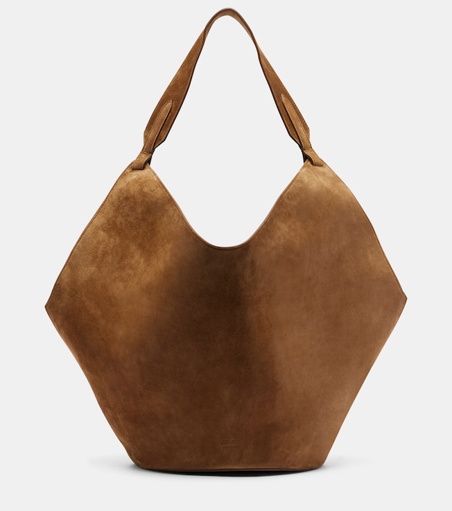 Lotus Medium suede tote bag