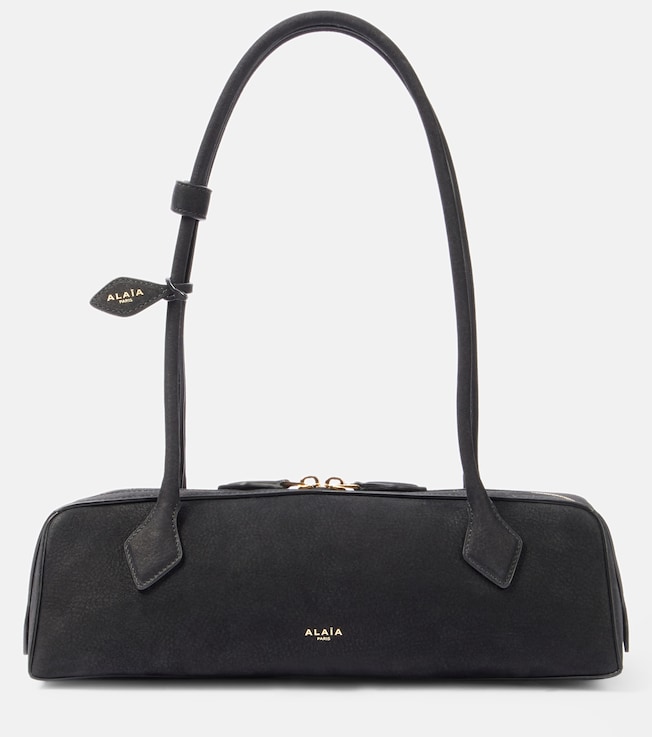 Le Teckel Medium suede shoulder bag