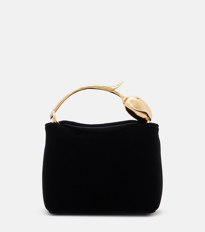Bloom Micro velvet top-handle bag