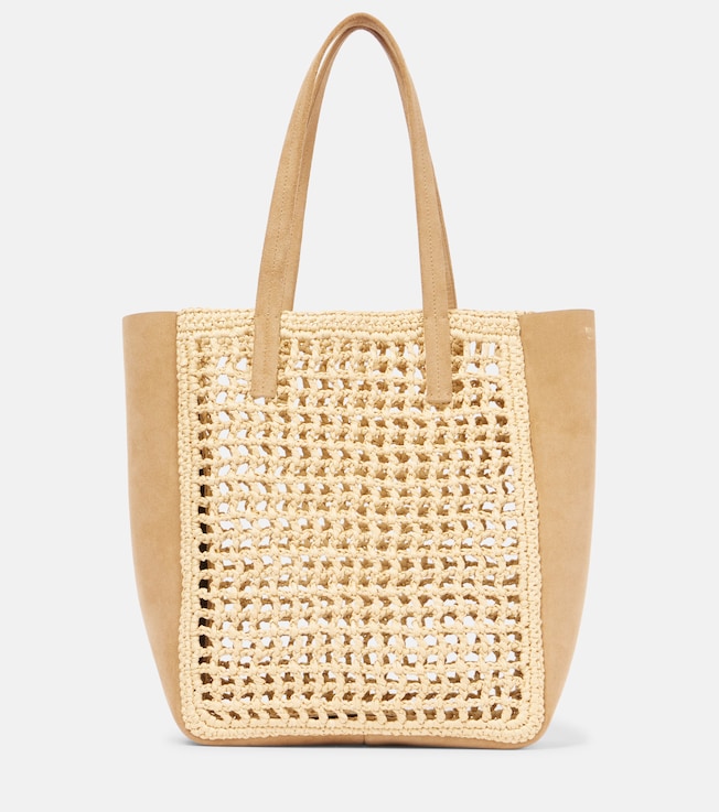 Zoe Small raffia-effect tote bag