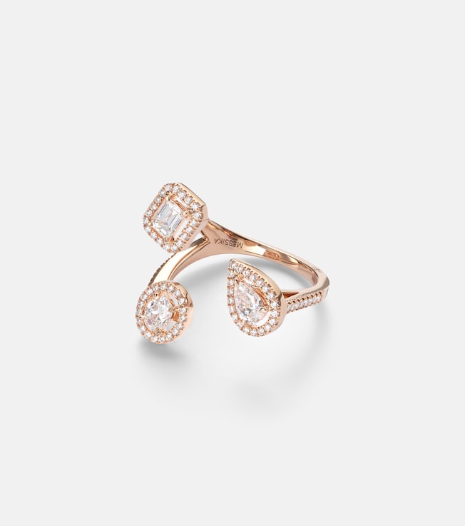 My Twin Trilogy 18kt rose gold ring with diamonds