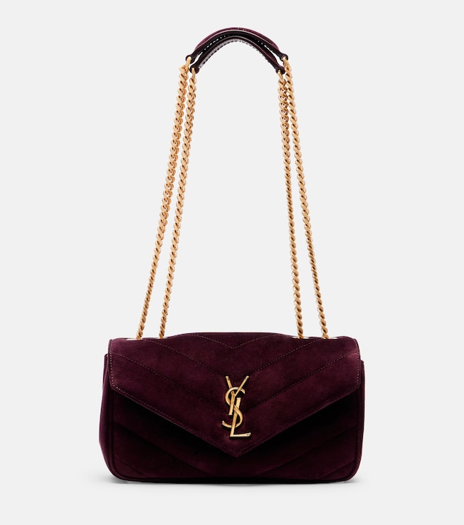 Loulou Small matelassé suede shoulder bag