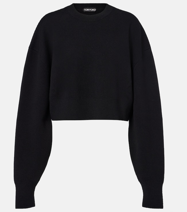 Cropped wool and cashmere-blend sweater