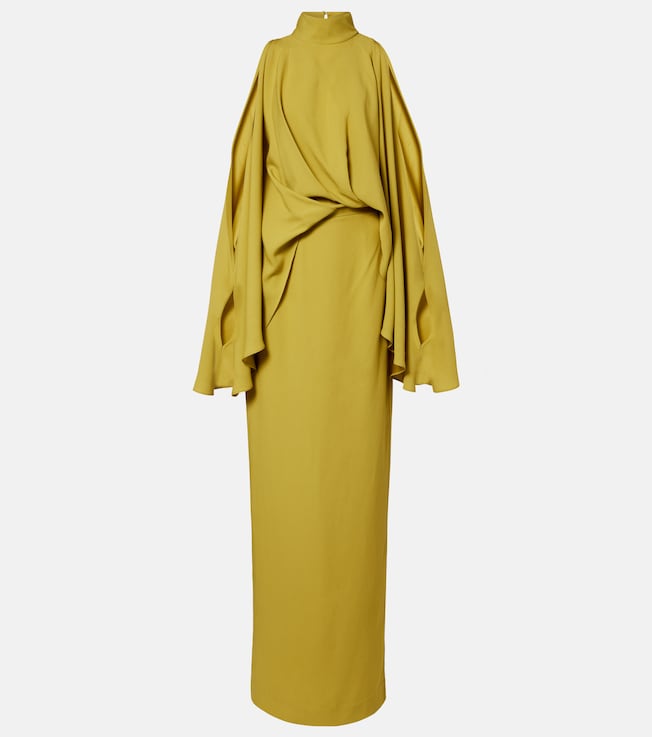 Bacall draped crêpe cady gown
