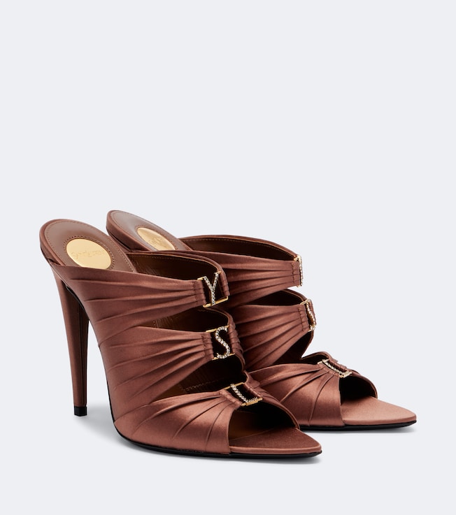 Emilie crêpe satin mules