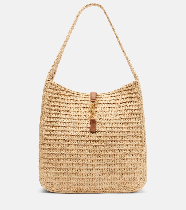 Le 5 à 7 Large raffia shoulder bag