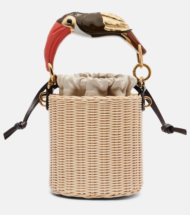 Tropicus wicker bucket bag