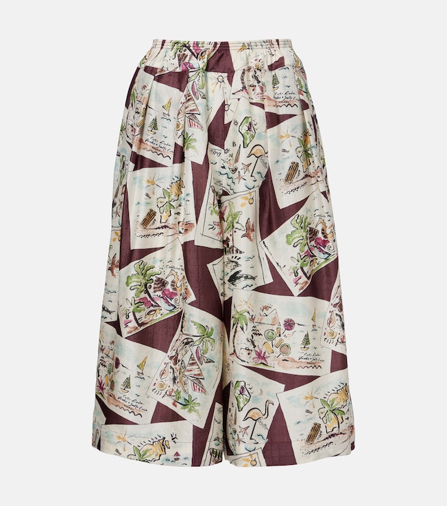 Emon silk Bermuda shorts