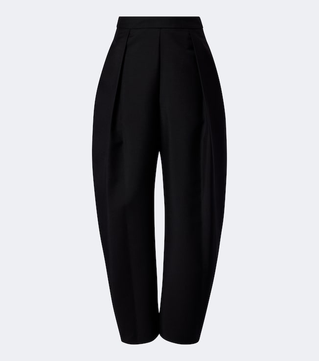 Wool and mohair barrel pants