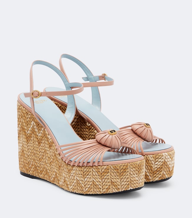Cœur Royal leather espadrille wedges