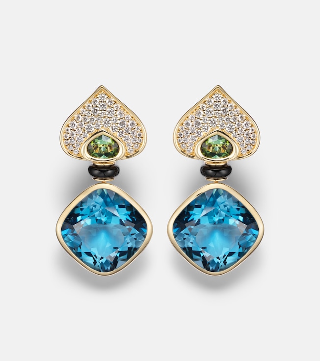 Pauline 18kt gold earrings with gemstones