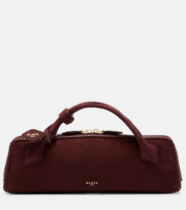 Le Teckel Small suede clutch