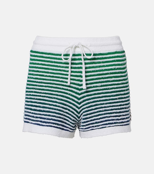 Paula's Ibiza striped cotton-blend shorts