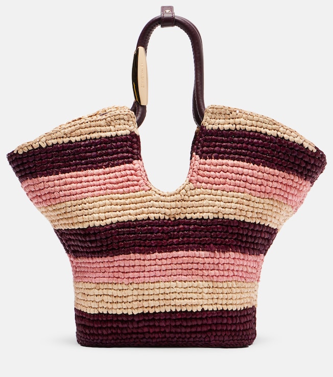 Goldentime Small raffia top-handle bag