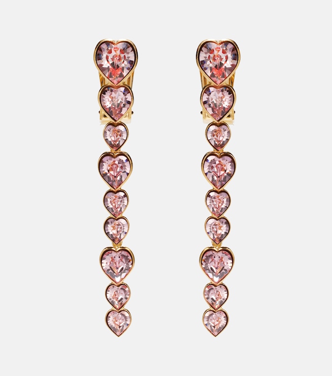 Crystal-embellished clip-on earrings