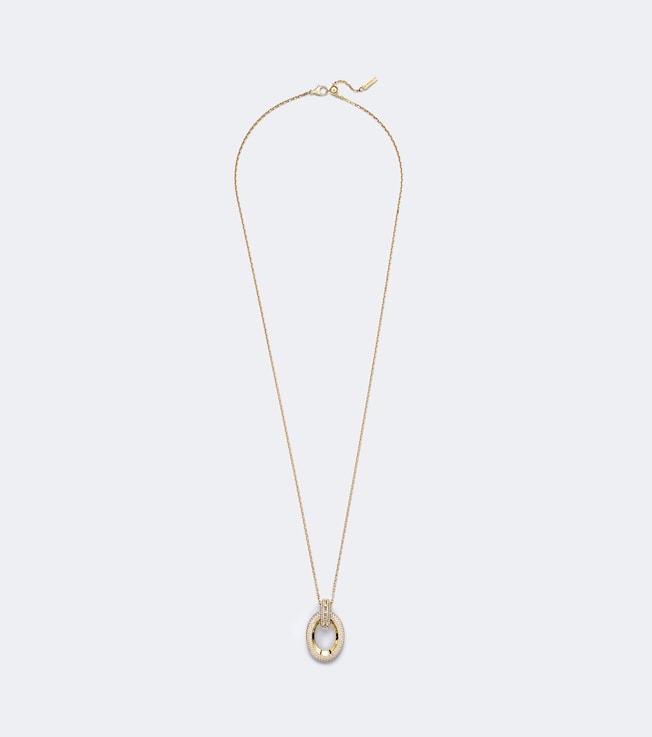 Groove 18kt gold pendant necklace with diamonds