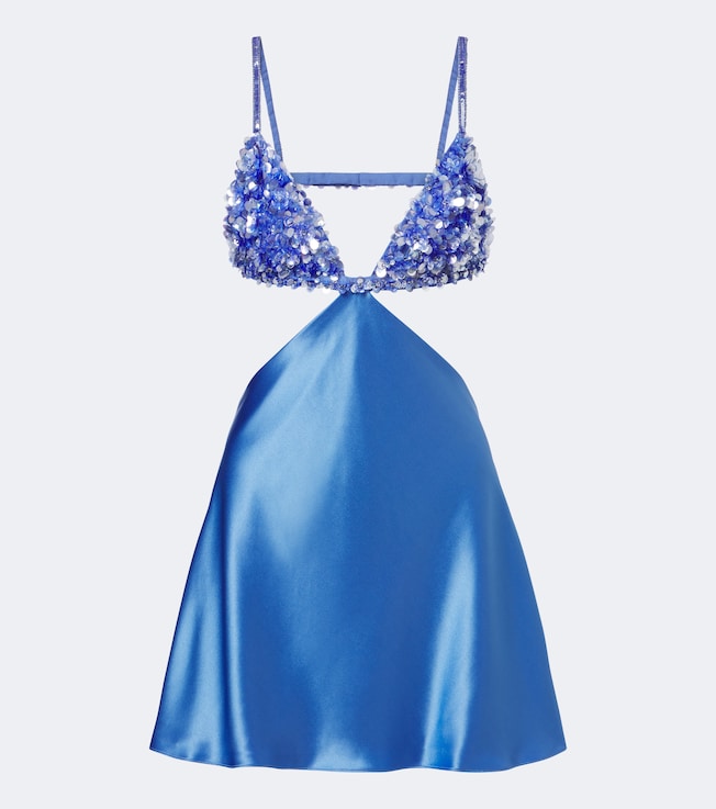 Taliera embellished satin cut-out minidress