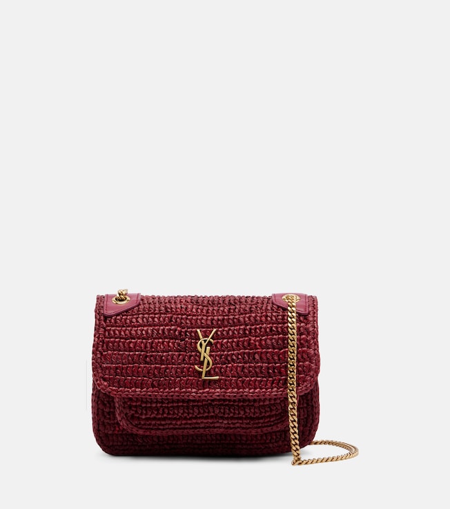 Niki Mini raffia shoulder bag